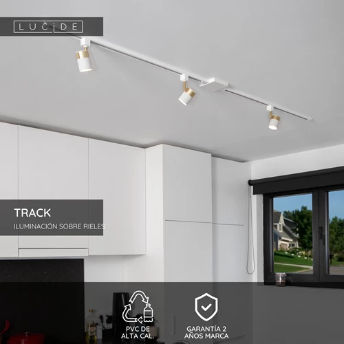 Lucide TRACK Tapa final - Sistema de carril monofásico / Iluminación con rieles - Set de 2 - Blanco(Extensión) - USP